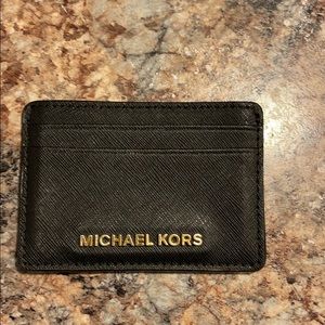 New (Used) Small Black Card Holder Michael Kors